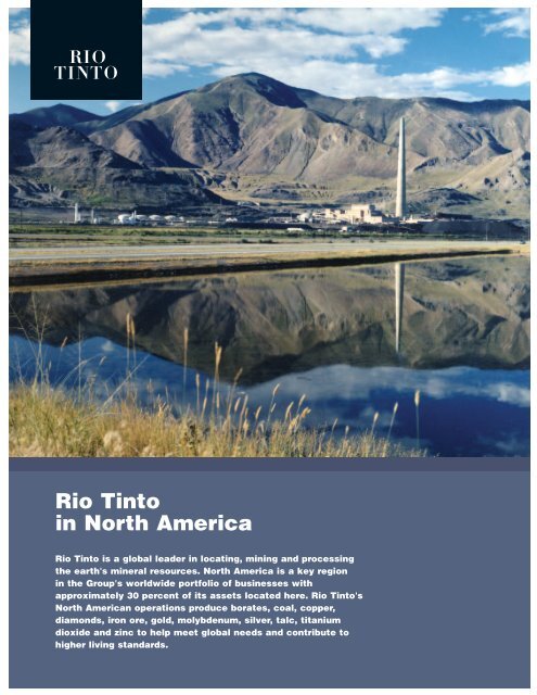 Rio Tinto in North America (PDF 957 KB