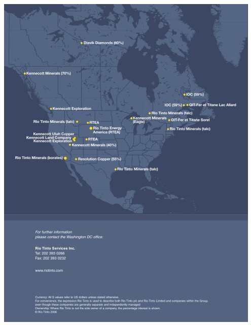 Rio Tinto in North America (PDF 957 KB