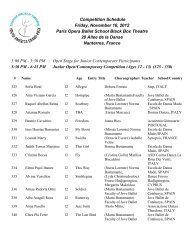 Competition Schedule Friday, November 16, 2012 Paris Opera ...