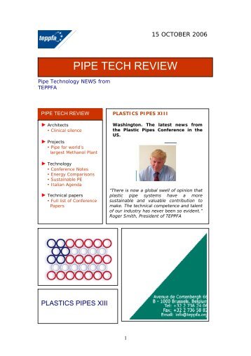 Pipe Tech Review 15 October 2006 - Teppfa