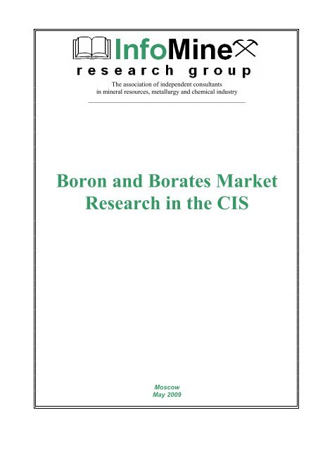 Boron And Borates Market Research In The Cis Infomine Research Boron And Borates Market Research In The Cis Infomine Research