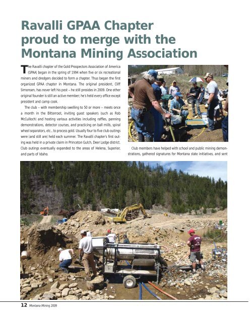 2009 Montana Mining - Montana Mining Association