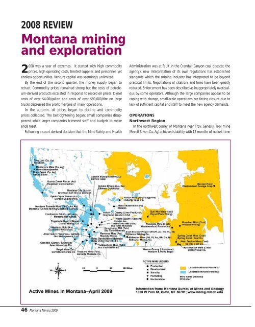 2009 Montana Mining - Montana Mining Association