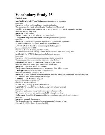 Vocabulary Study 25