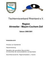 Tischtennisverband Rheinland eV Region Ahrweiler / Mayen ... - TTVR