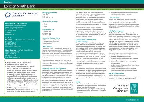 London South Bank University - BSc (Hons) - College of ...