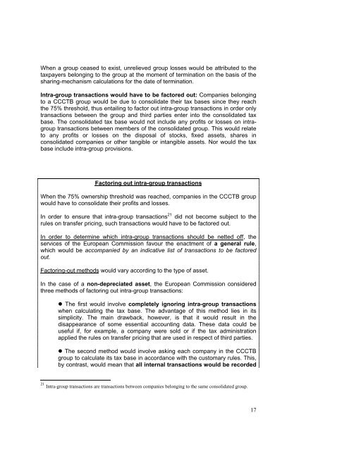 An outline of the CCCTB (Common Consolidated Corporate Tax ...