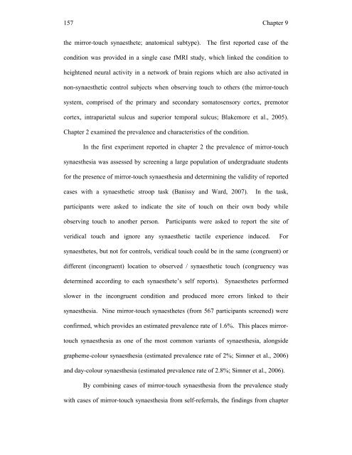 Mirror-touch synaesthesia: the role of shared ... - UCL Discovery