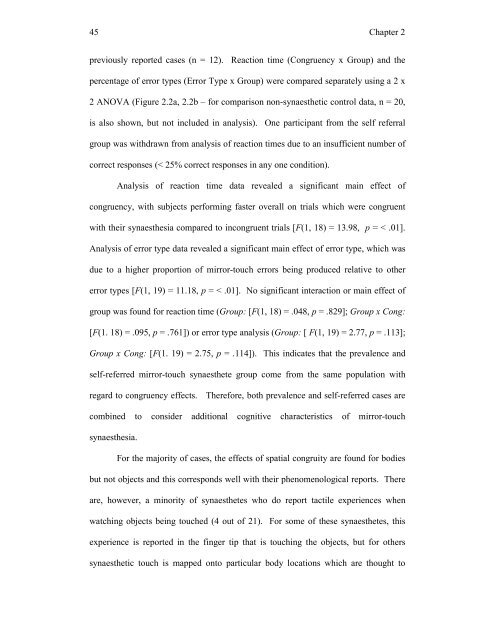 Mirror-touch synaesthesia: the role of shared ... - UCL Discovery