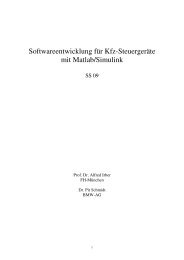 Softwareentwicklung für Kfz-Steuergeräte mit Matlab/Simulink