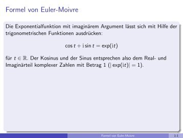 Formel von Euler-Moivre