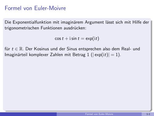 Formel von Euler-Moivre