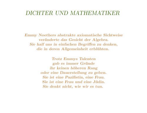 Mathematische Moritaten Poesie und Mathematik - EOS