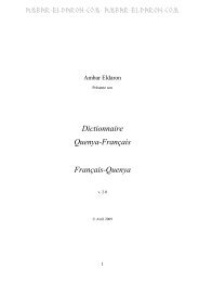 Dictionnaire Quenya-Français Français-Quenya - Ambar Eldaron