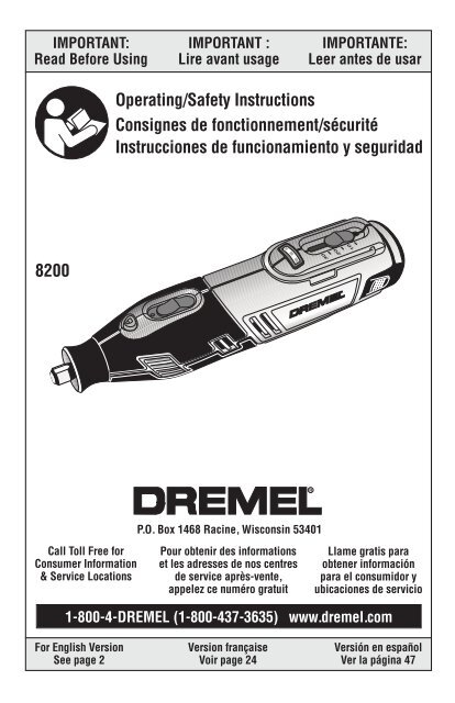 Outil multi-usage Dremel Modele 8200 sans fil + 65 acc. + 2