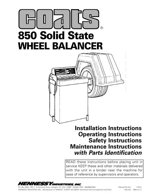 Coats 850 Solid State Wheel Balancer - NY Tech Supply