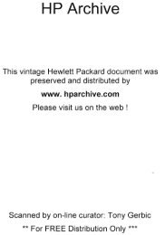 operating and service manual thermal-tip recorder 7414a - HP Archive