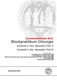 Blockpraktikum Chirurgie - Universität zu Köln