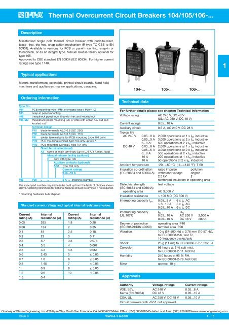 ETA 30A Circuit Breaker 127-F-P10-H-KF *NOS*