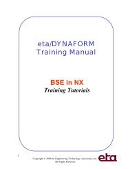 eta/DYNAFORM Training Manual BSE in NX