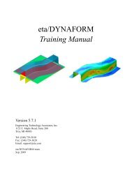 eta/DYNAFORM Training Manual - Welcome - ETA