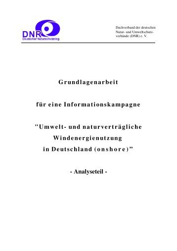 Umwelt- und Naturverträgliche Windenergienutzung in Deutschland