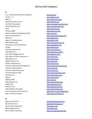 AISTech 2012 – Exhibitors - Steel Library