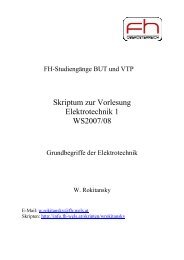 Skriptum zur Vorlesung Elektrotechnik 1 WS2007/08 - FH-Wels