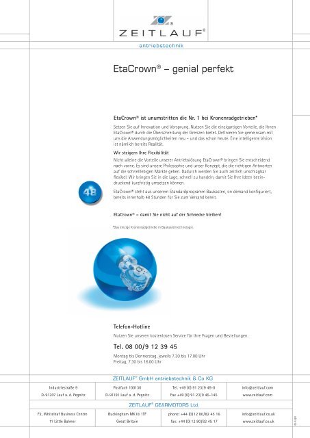 EtaCrown® - ZEITLAUF antriebstechnik