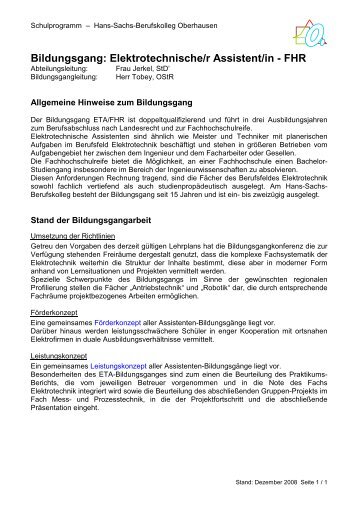 Elektrotechnische/r Assistent/in - Hans-Sachs-Berufskolleg