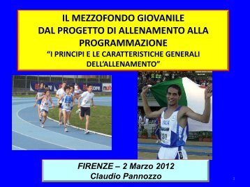 Claudio Pannozzo. L´allenamento Giovanile