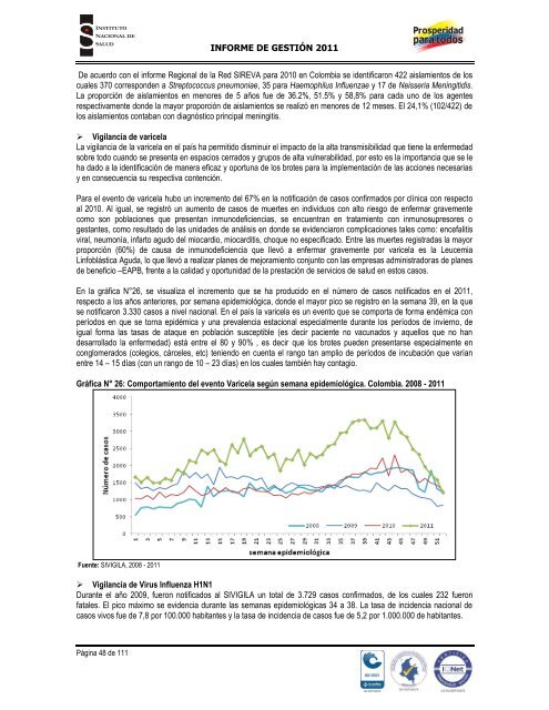 INFORME DE GESTIÓN INSTITUCIONAL 2011 - Instituto Nacional ...