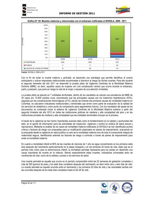 INFORME DE GESTIÓN INSTITUCIONAL 2011 - Instituto Nacional ...