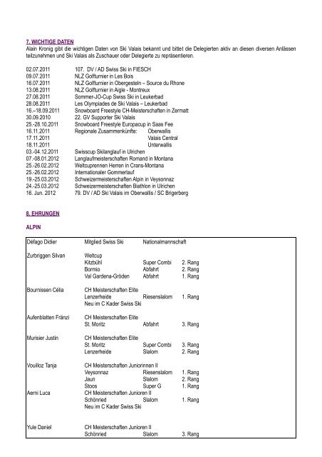 Protokoll der DV 2011 in Morgins