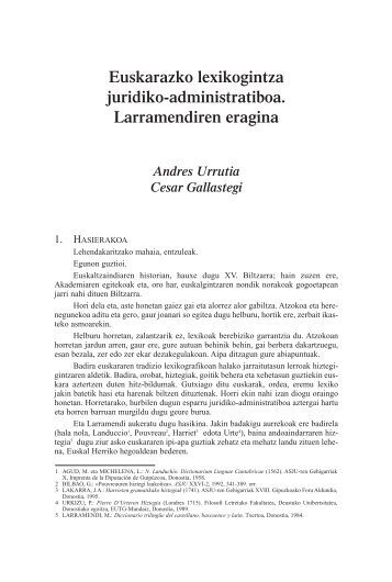 Euskarazko lexikogintza juridiko-administratiboa ... - Euskaltzaindia