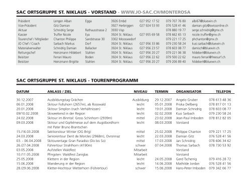 Cordée journal programme 06 - Section Monte Rosa