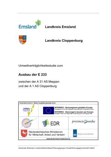Landkreis Emsland Landkreis Cloppenburg Ausbau der E 233