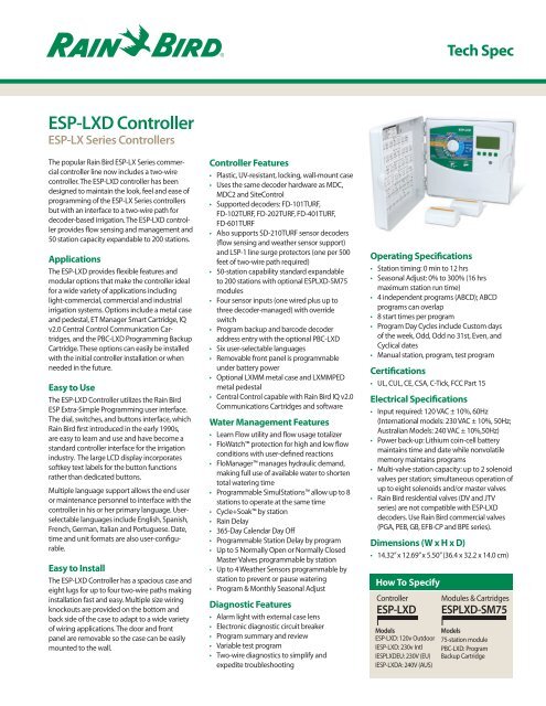 Rain Bird Esp Lx Programming Chart