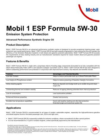 Mobil 1 ESP Formula 5W-30