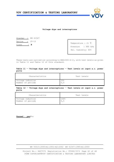 ec declaration of conformity - Zhejiang Joinan Lighting Co.,ltd