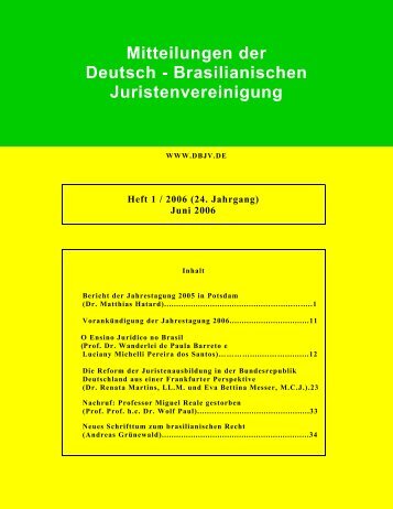 Mitteilungen der Deutsch - Brasilianischen Juristenvereinigung