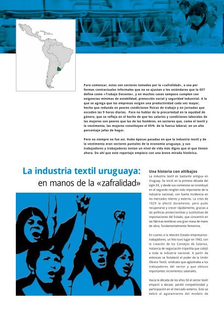 La industria textil uruguaya: en manos de la «zafralidad» - Solidar