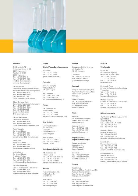 Catalizadores - TIB Chemicals AG