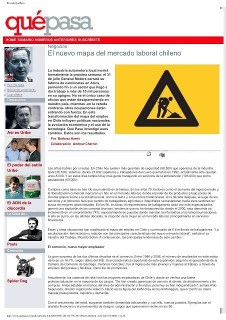 El nuevo mapa del mercado laboral chileno - Departamento de ...