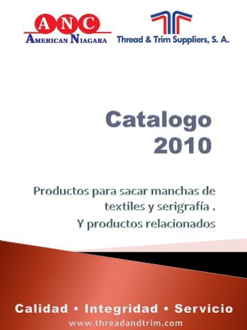 Catalogo 2010 - Thread and Trim Suppliers