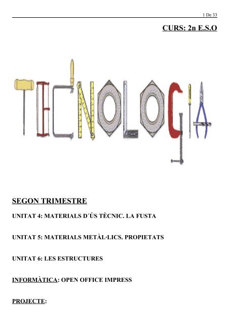 CURS: 2n E.S.O SEGON TRIMESTRE - IES S'Arenal