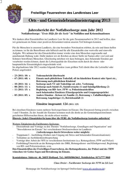 Kreisfeuerwehr Leer - Jahrbuch