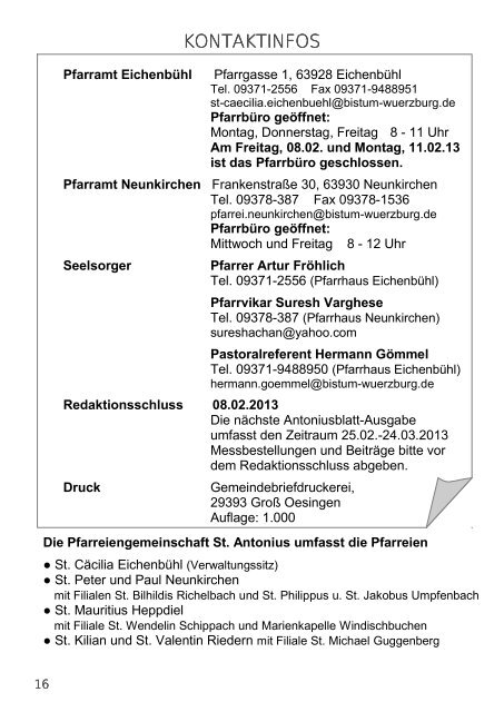 Gottesdienstordnung und Pfarrbrief vom 27.01.13 - Neunkirchen ...