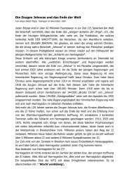 Die Zeugen Jehovas und das Ende der Welt - Diakon Klaus-Dieter ...