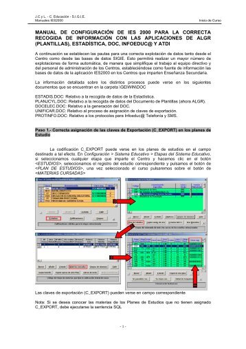 Documento para la correcta configuración del IES 2000 - Área de ...